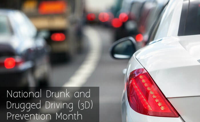 National Drunk And Drugged Driving (3D) Prevention Month