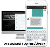 Smartphone and computer displaying a messaging interface.